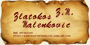 Zlatokos Malenković vizit kartica